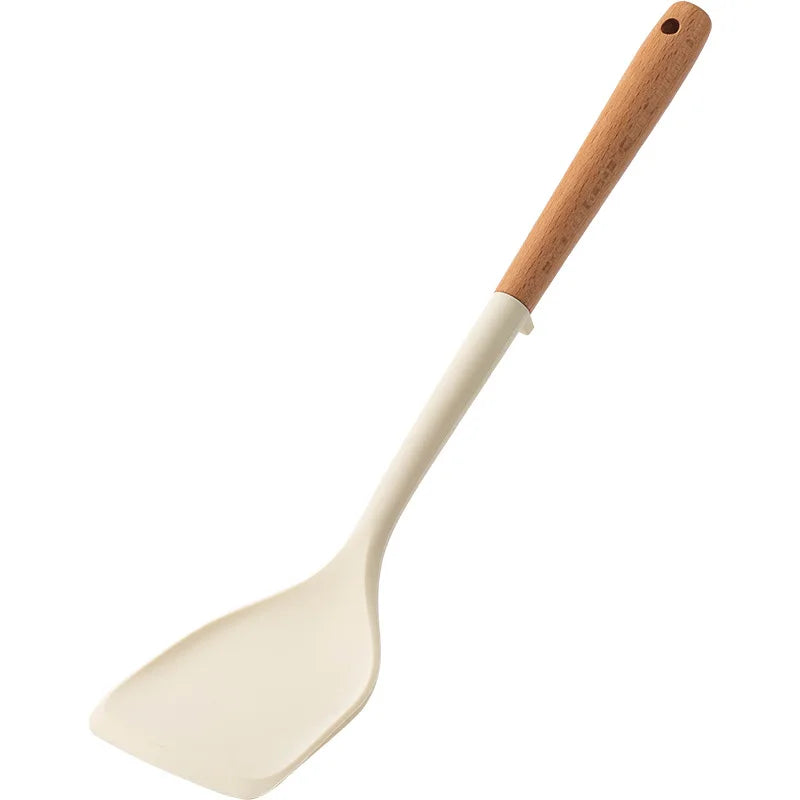 Espátula de Silicone com Cabo de Madeira para Cozinha