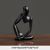 Escultura Abstrata "O Pensador" em Cor Areia