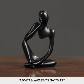 Escultura Abstrata "O Pensador" em Cor Areia