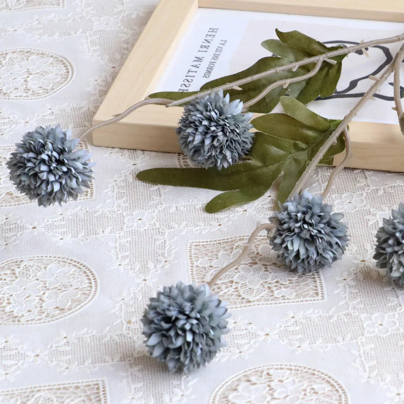 Buquê de Flores Artificiais de Dente-de-Leão com 5 Cabeças