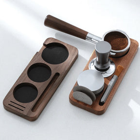 Base de Madeira para Tamper e Porta-Filtro 51mm 54mm 58mm para Espresso