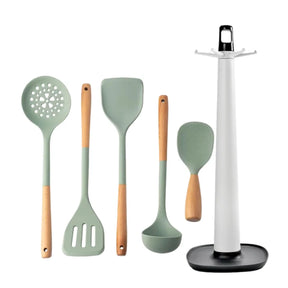 Espátula de Silicone com Cabo de Madeira para Cozinha