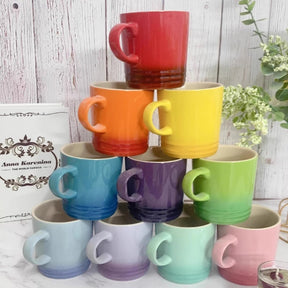 Caneca Macaron Glow – Caneca de Cerâmica Colorida 350ml com Degradê Estilo Macaron