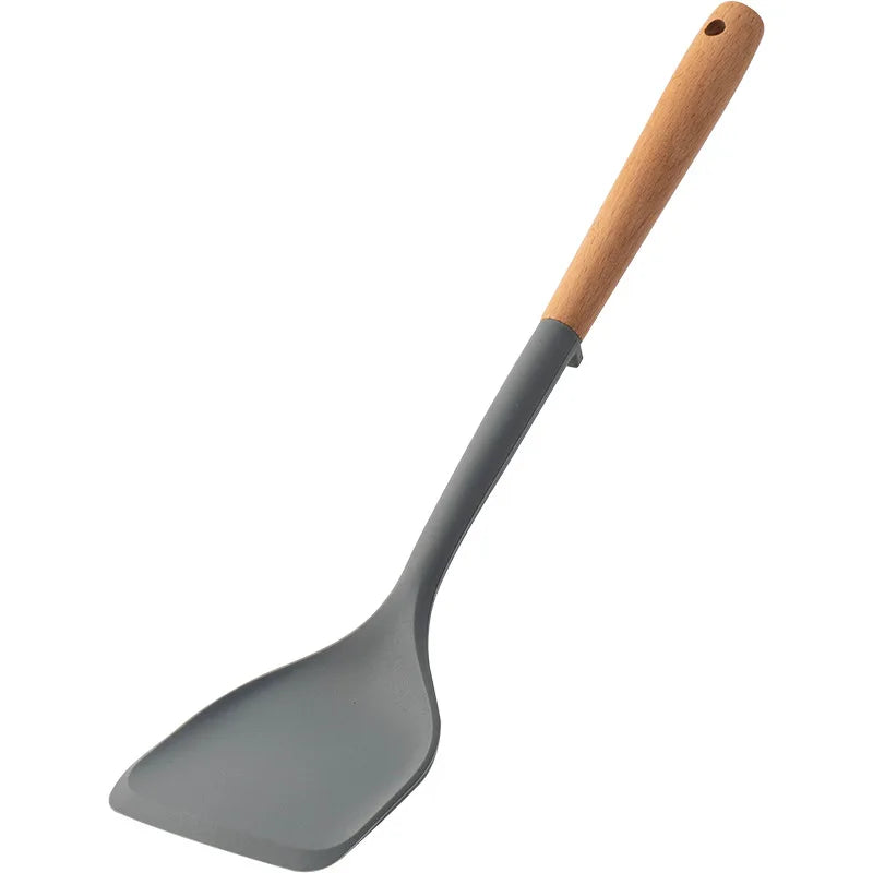Espátula de Silicone com Cabo de Madeira para Cozinha