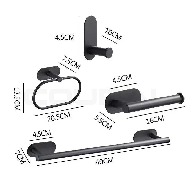Kit de Acessórios para Banheiro em Aço Inoxidável