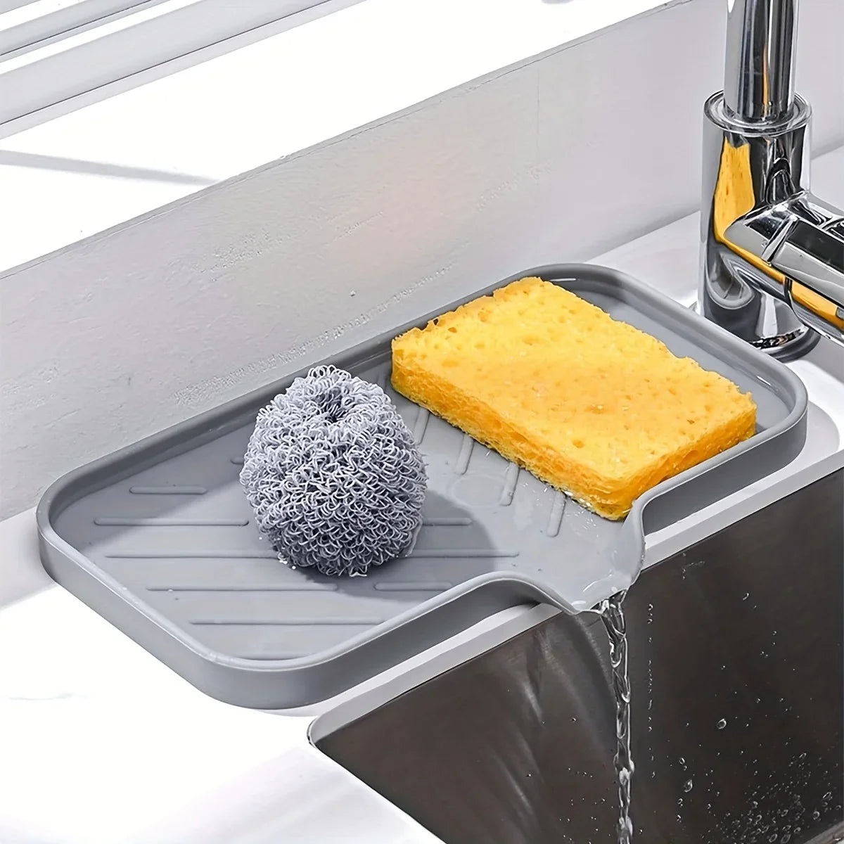 Bandeja de Silicone com Dreno para Pia