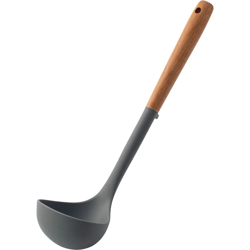 Espátula de Silicone com Cabo de Madeira para Cozinha