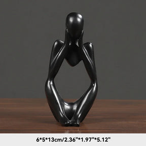 Escultura Abstrata "O Pensador" em Cor Areia