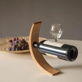 Suporte de Garrafa de Vinho em Madeira Bambu Decorativo