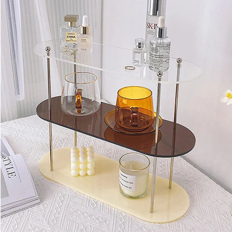 Lustra – Organizador de Acrílico Multi-Camadas Estilo Ins para Maquiagem, Joias e Decoração