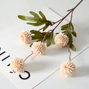 Buquê de Flores Artificiais de Dente-de-Leão com 5 Cabeças